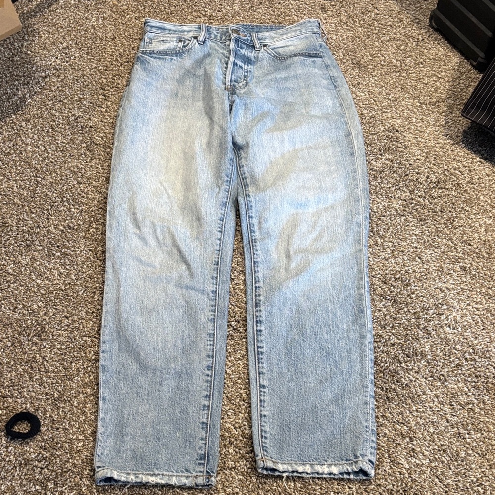 Vintage straight high rise cropped &Denim jeans